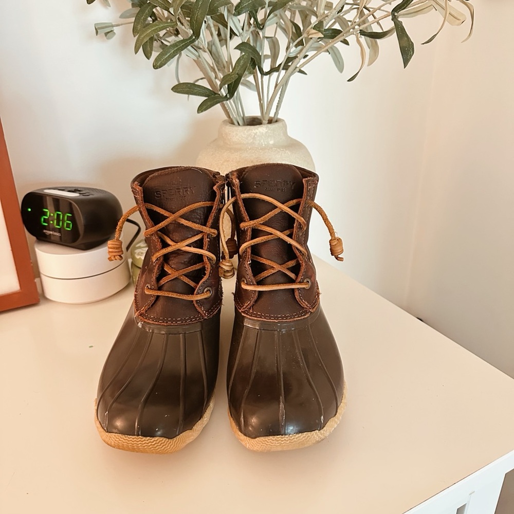 Sperry Brown Duck Boots with Tan Laces